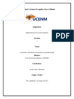 Universidad Cristiana Evangélica Nuevo Milenio: Administración de Recursos Humano1