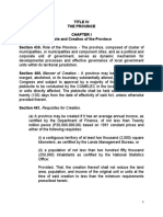 Title Iv The Province Role and Creation of The Province Section 459. Role of The Province. - The Province, Composed of Cluster of