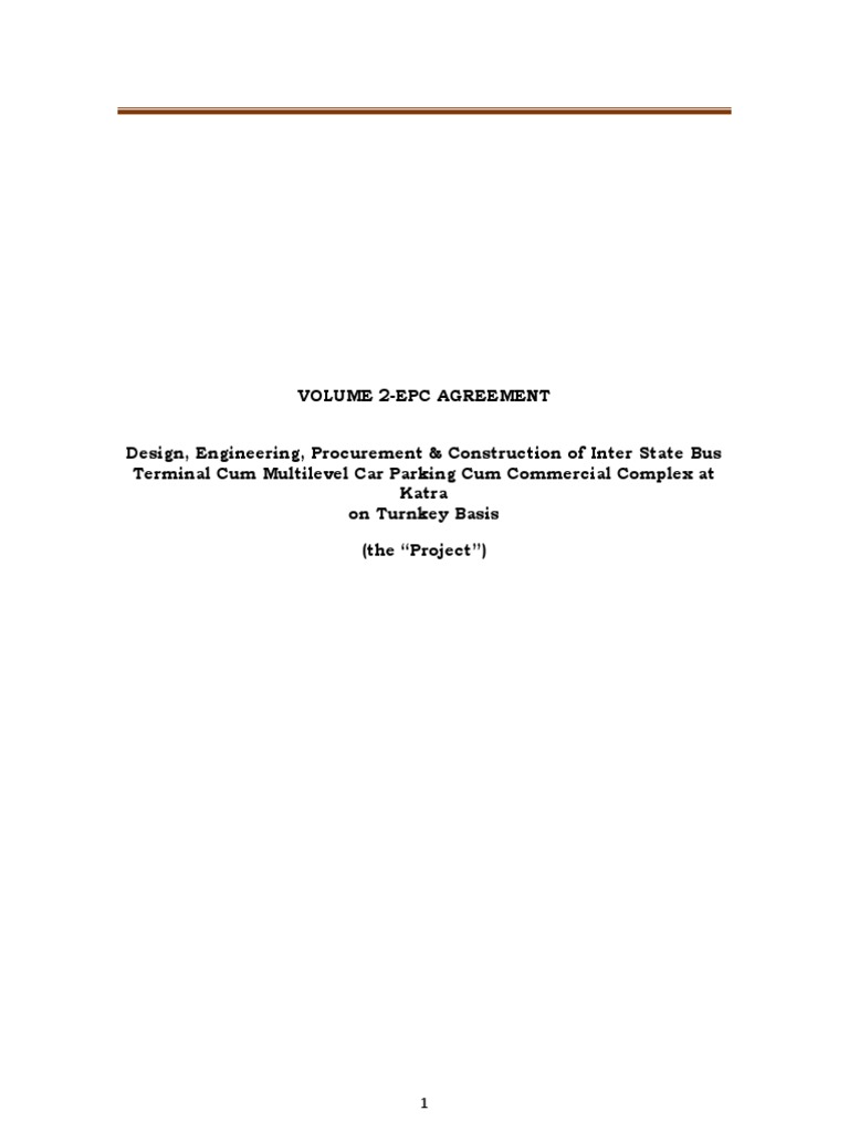 KDA EPC Agreement Design, Engineering, Procurement & Comstruction For ...