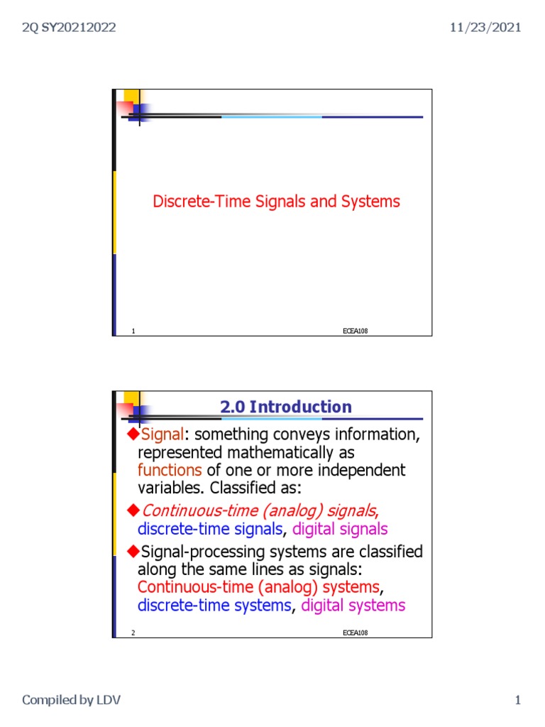 Discrete-Time Signals and Systems | PDF | Discrete Time And Continuous ...