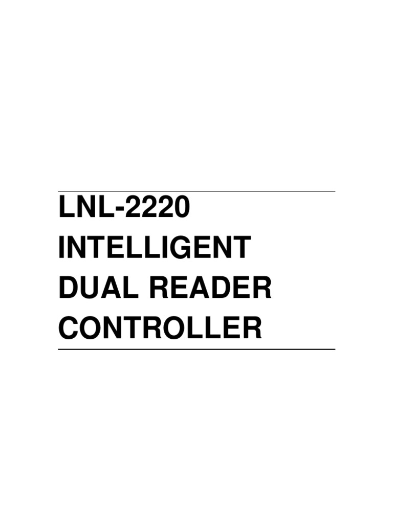 LNL2220 Intelligent Dual Reader Controller PDF Ip Address