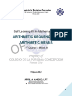 SLK Math 10 Q1W2 Arithmetic Sequence and Arithmetic Means