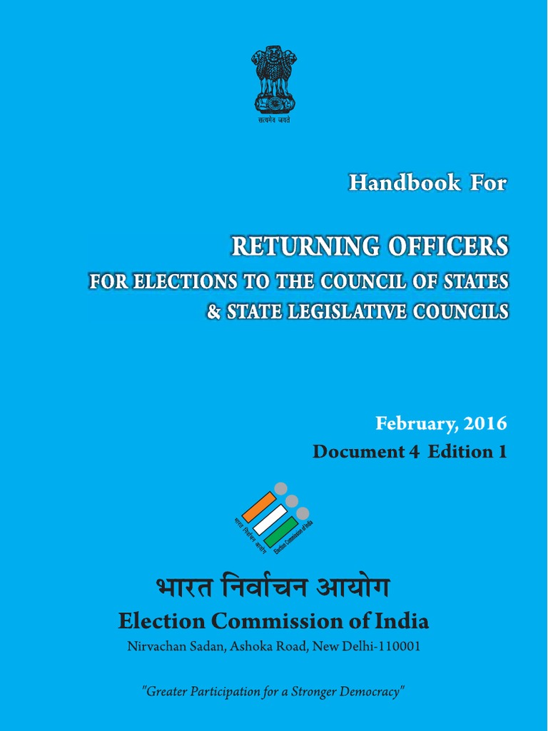 Handbook For Returning Officers For Council Elections (English) PDF