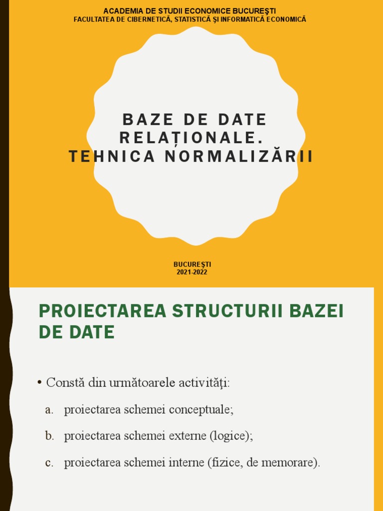 Curs 6 Normalizare | PDF