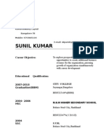 Sunil Kumar: Career Objective