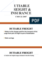 Dutiable Freight & Insurance