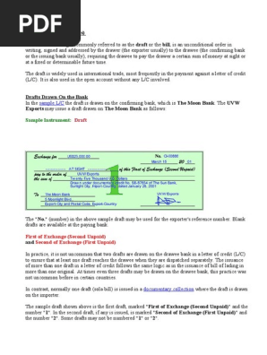 Bills of Exchange (Draft)