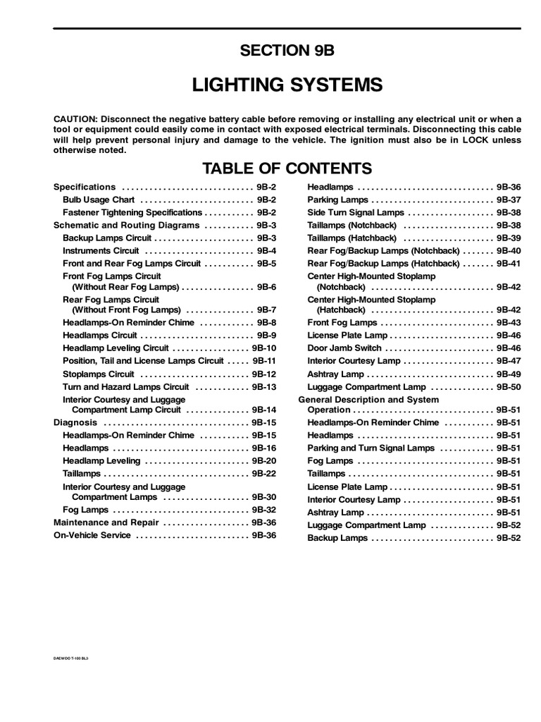 9B Lighting System PDF