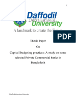 Thesis Paper On Capital Budgeting Practices: A Study On Some Selected Private Commercial Banks in Bangladesh