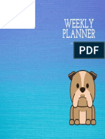 Weekly Planner Bulldog - Blue