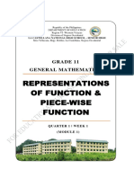Representations of Function & Piece-Wise Function: Grade 11 General Mathematics