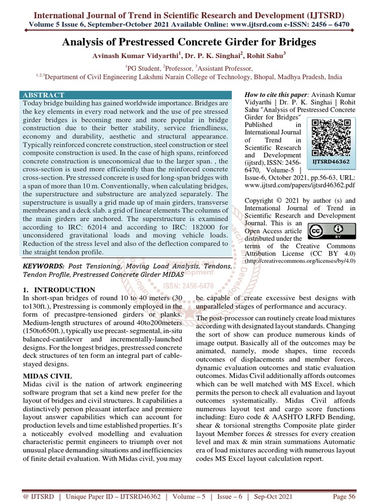 Analysis of Prestressed Concrete Girder For Bridges | PDF | Bending ...
