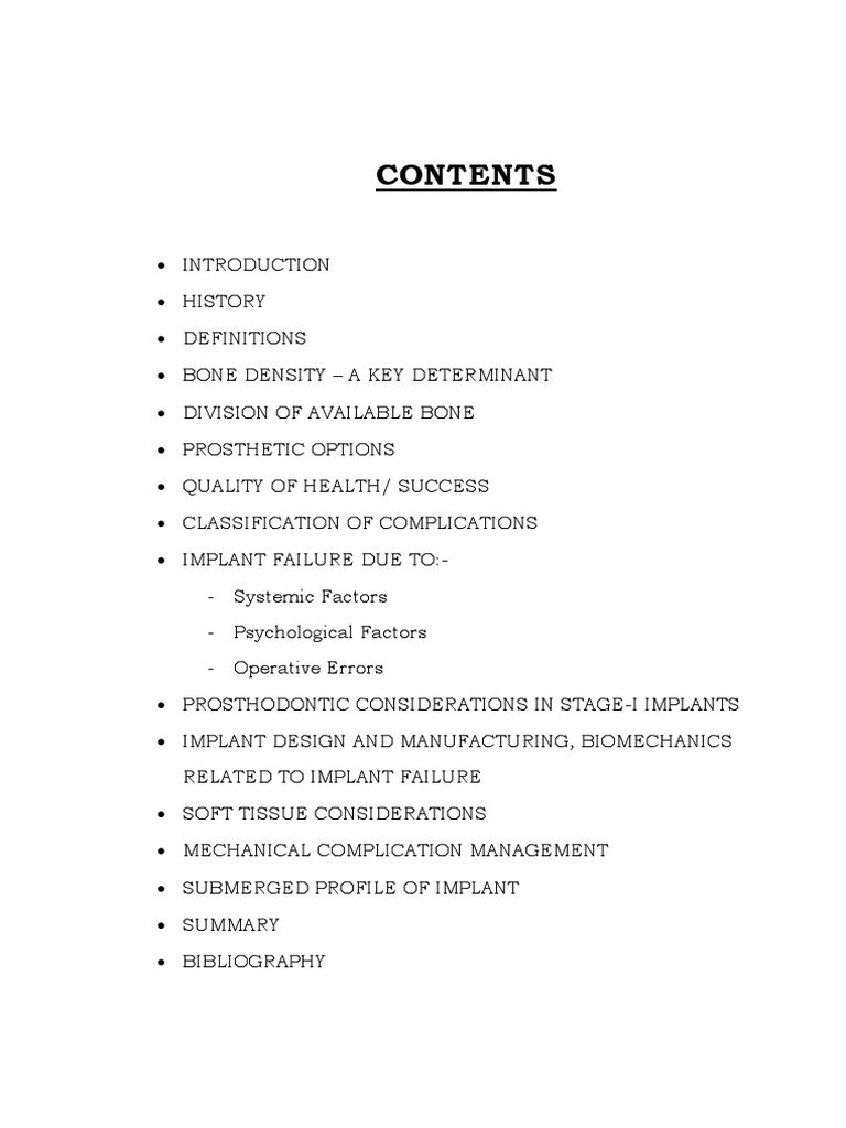 Success and Failure in Dental Implants | PDF | Dental Implant ...