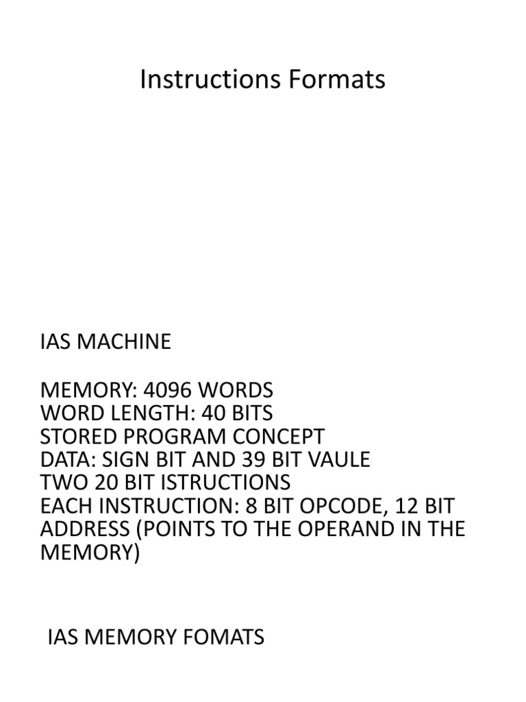 1 Instructions Formats | PDF | Central Processing Unit | Computing