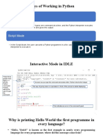 Ways of Working in Python: Interactive Mode