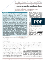 Effect of Agricultural Transformation Agenda Support Program Phase 1 Atasp 1 On Farmers' Performance in Southeast, Nigeria