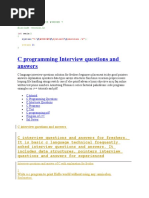 C Language Interview Questions and Answers