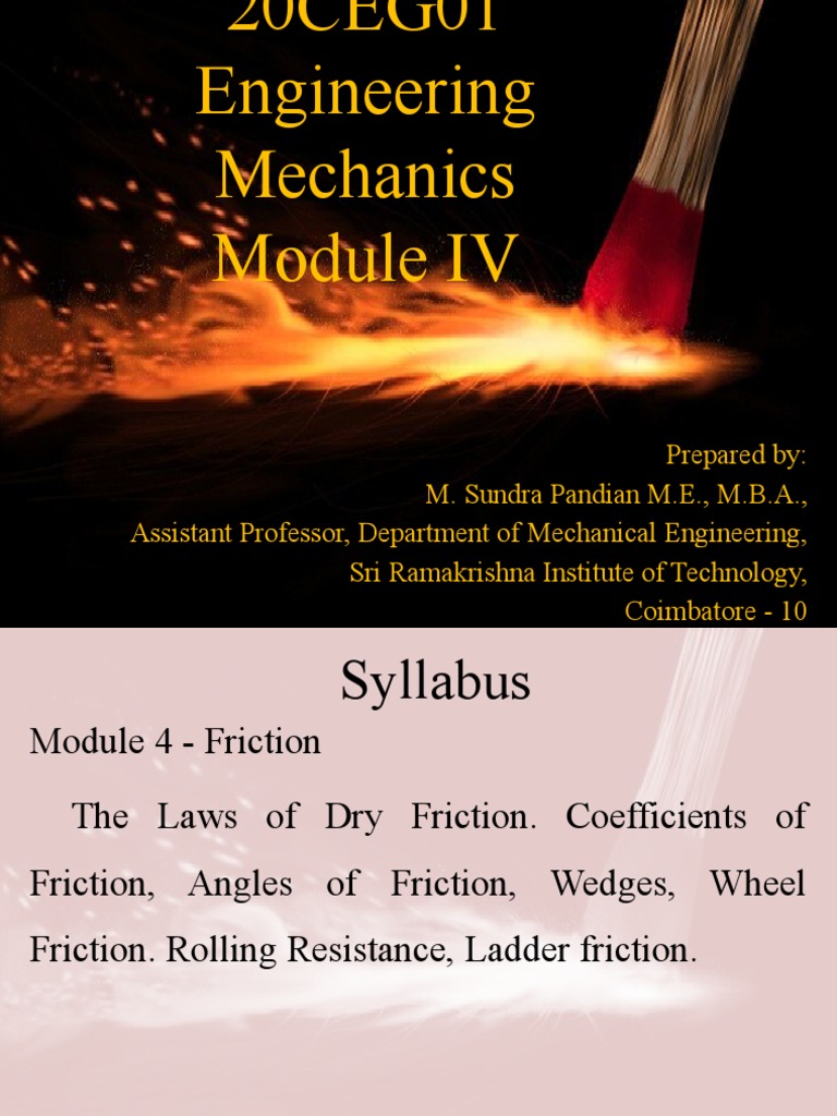Laws of Friction in Engineering Mechanics | PDF | Friction | Force