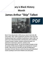 Black History Month - James Arthur Skip Talbot