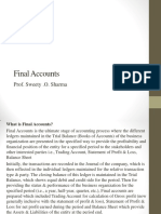 Final Accounts: Prof. Sweety .O. Sharma
