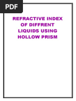 Refractive Index of Different Liquids Using Hollow Prism | PDF | Prism ...