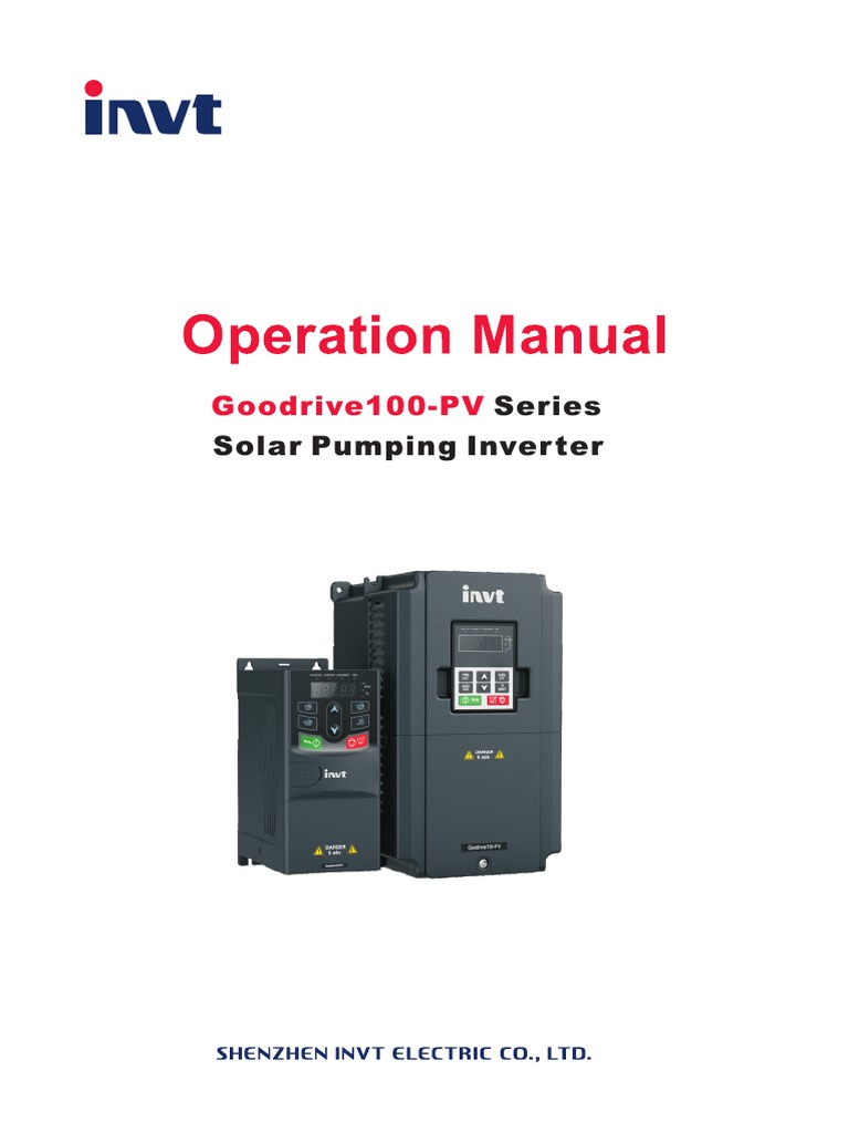 INVT Goodrive100-PV Inverter Manual | PDF | Power Supply | Power Inverter
