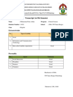 Transcript 1st-5th Semester: Extracurricular