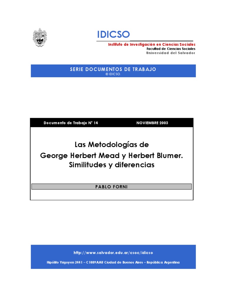 Metodologías de Mead y Blumer: Comparación | PDF | Empirismo | Teoría