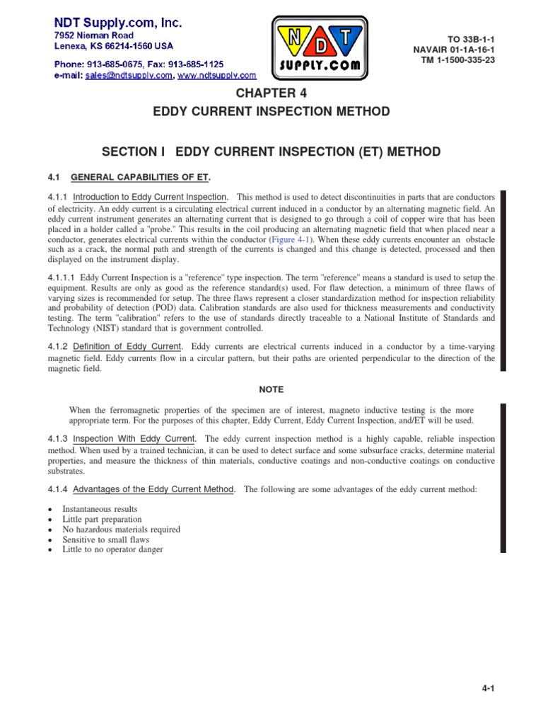 Eddy Current Inspection Method Guide | PDF | Inductor | Inductance