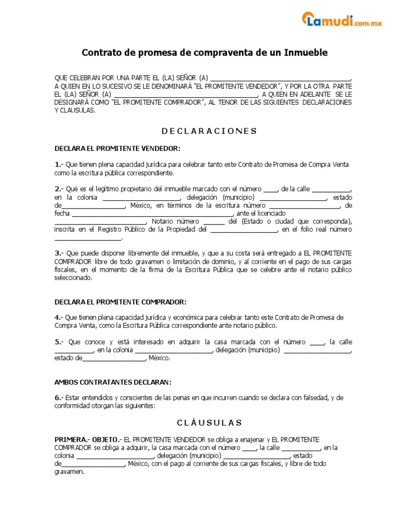 Contrato de Promesa de Compraventa | PDF | Ley común | Justicia