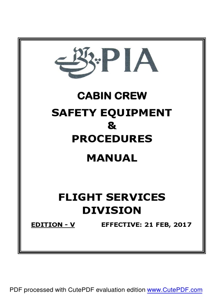 Cabin Crew Safety Equipment Manual | PDF | Flight Attendant | Seat