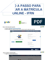 Passo a passo para SOLICITAR a matricula online - Aluno IFRN