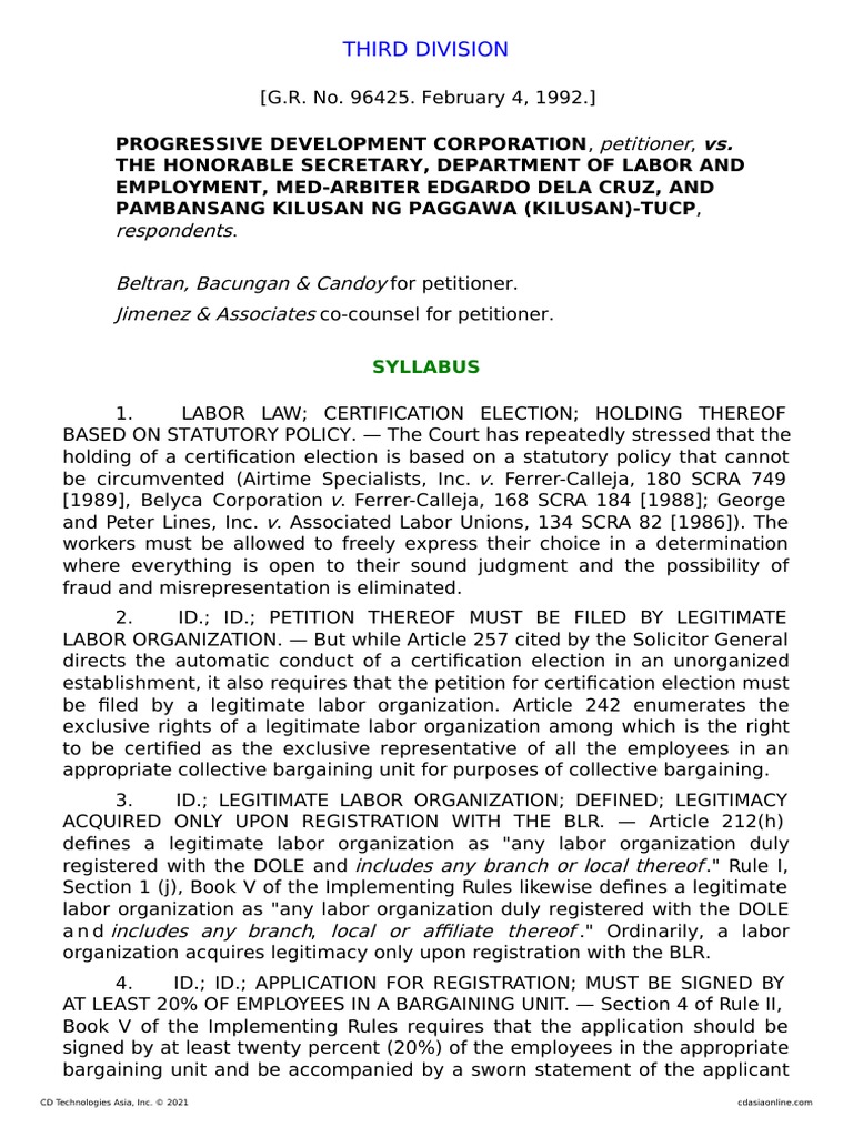 Progressive Development Corp. v. Secretary of The Department of Labor