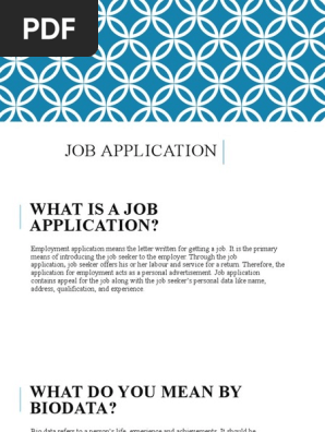 JOB APPLICATION