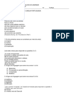 AVALIAÇÃO DE LÍNGUA PORTUGUESA 4º PERÍODO 21