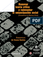 Boaventura, De Sousa Santos - Renovar La Teoria Critica y Reinventar La Emancipacion Social