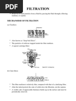 Mechansims of Filtration