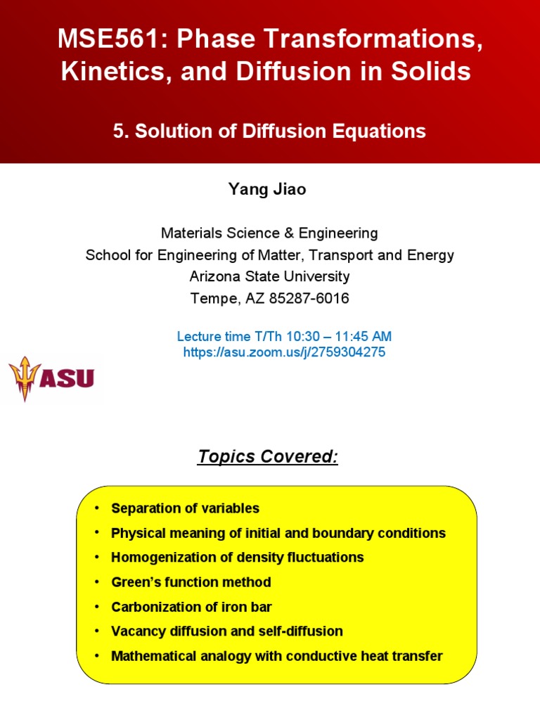 MSE561: Phase Transformations, Kinetics, and Diffusion in Solids | PDF ...
