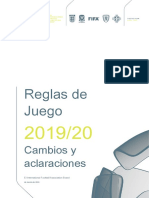 Reglas de Juego Cambios y Aclaraciones 2019 - 2020