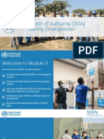 Delegation of Authority (DOA) During Emergencies: WHO / Victor Ariscain