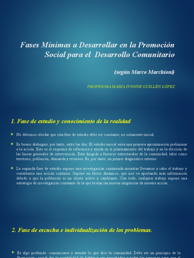 Fases Minimas Marco Marchioni | PDF | Conocimiento | Trabajo Social