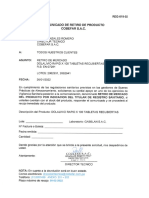 Comunicado de Retiro de Mercado Dolalivio Rapid Tab. Recub