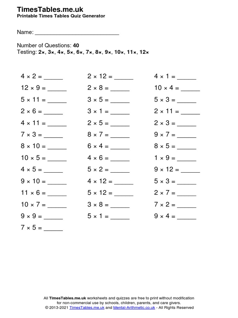Timestables Me Uk PDF