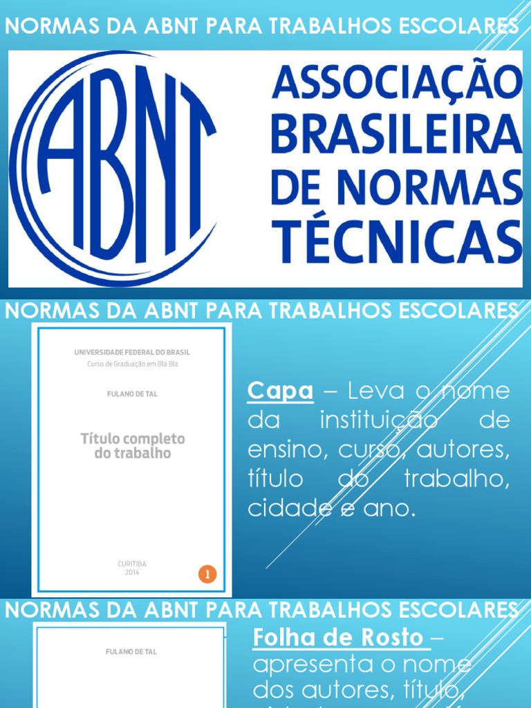 Normas Da Abnt para Trabalhos Escolares | PDF