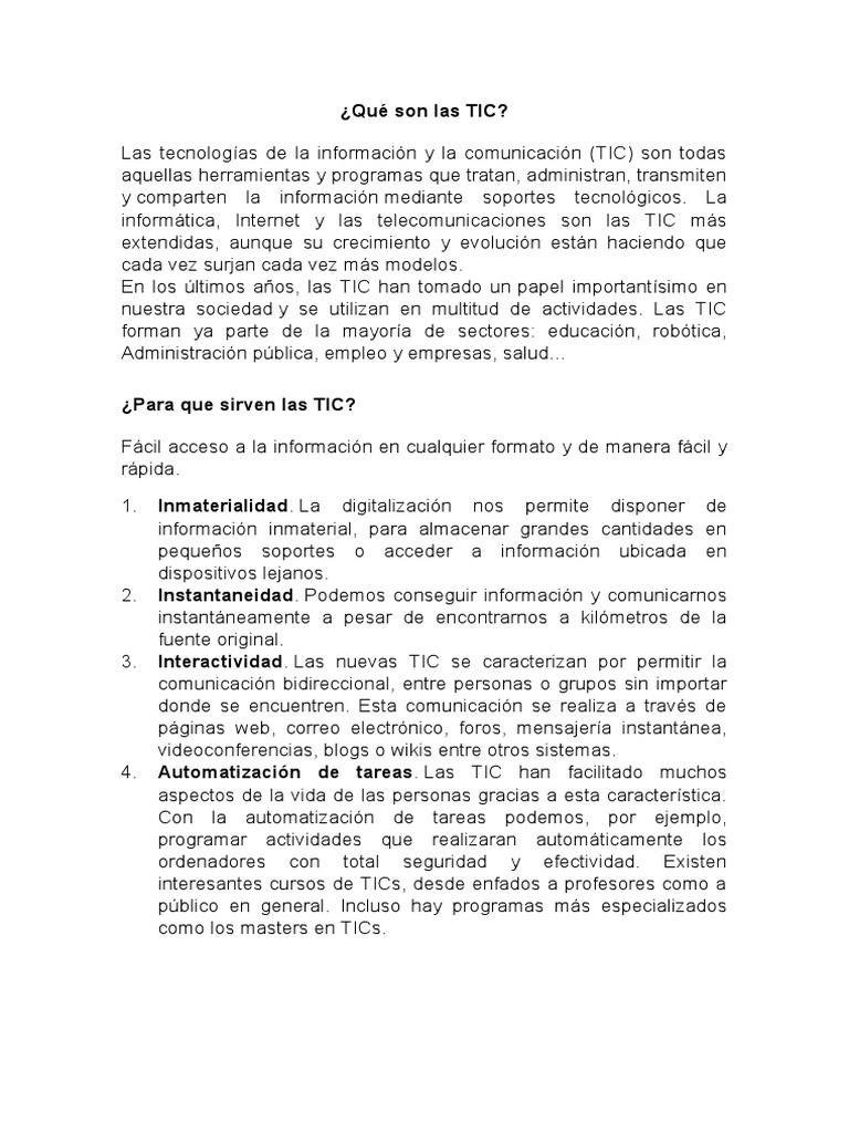 S13 - Qué Son Las TIC | PDF | Tecnología de información y ...