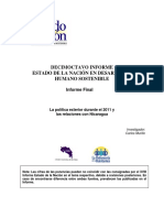 La Política Exterior Durante El 2011 y Las Relaciones Con Nicaragua - XVIII INFORME