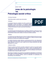Definiciones de La Psicología Discursiva. Psicología Social Crítica
