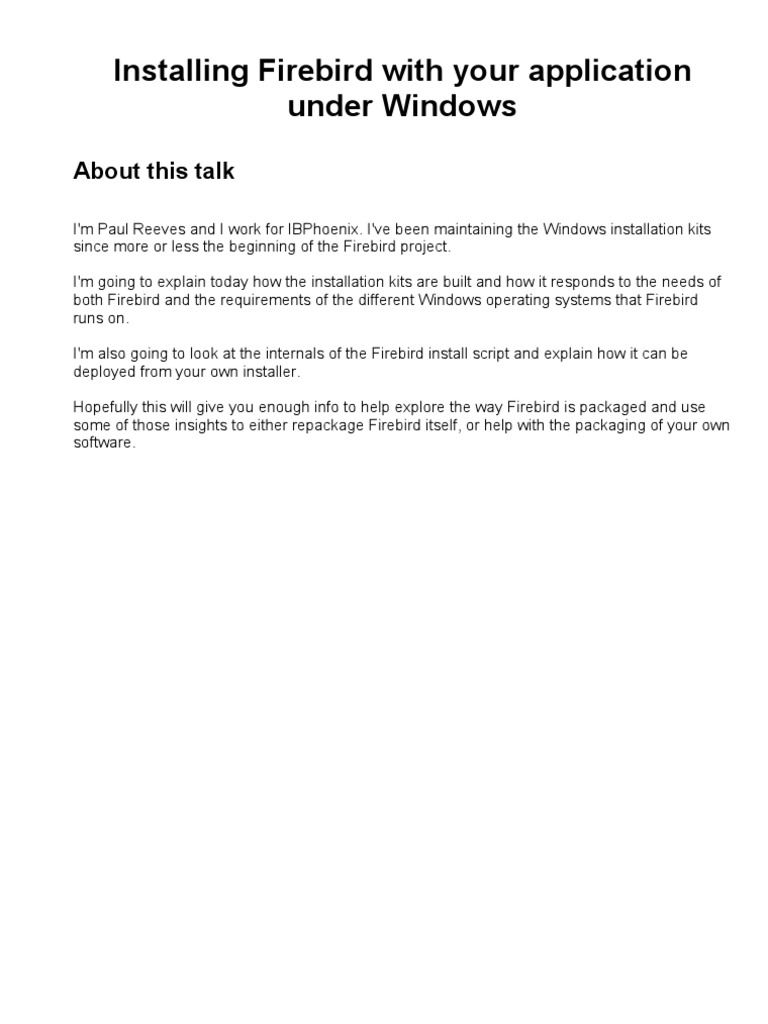 ADMIN-C 16 Installing Firebird | PDF | Scripting Language | 64 Bit ...