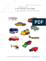 Facing Right Worksheet Vehicles