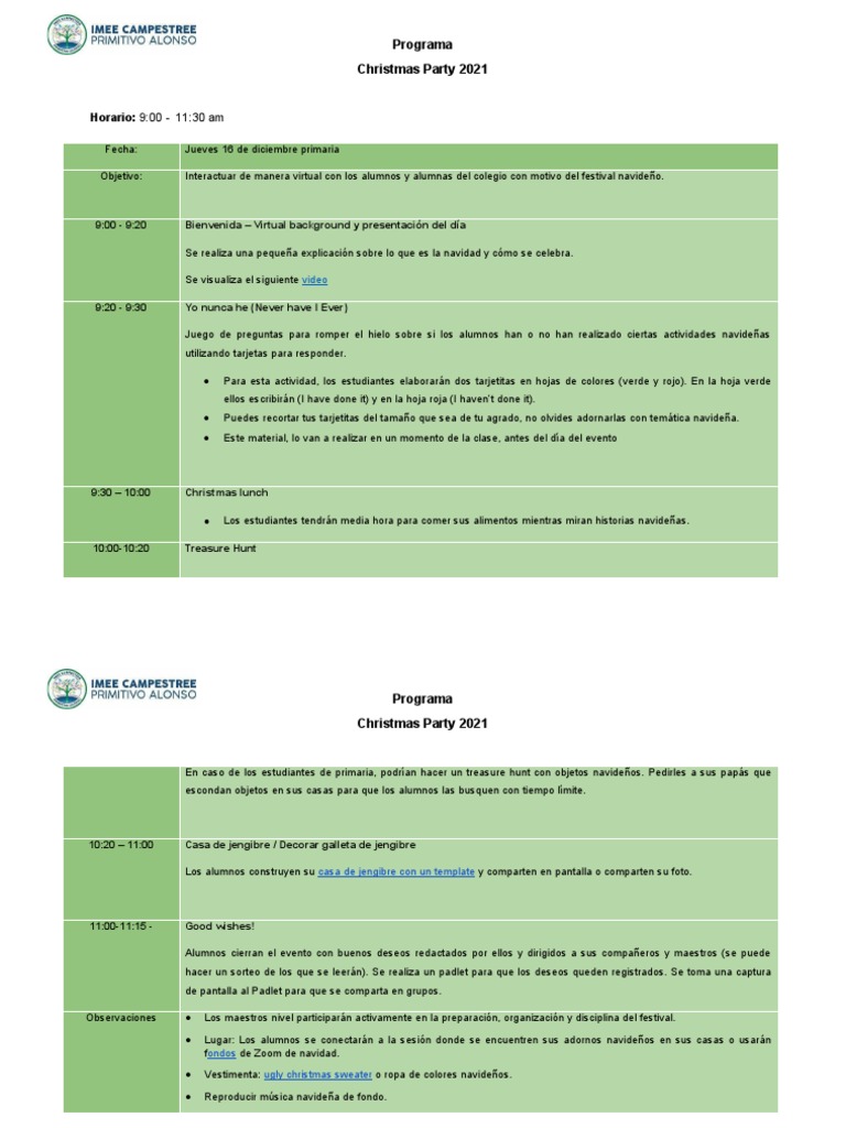 Programa Festival Navideño Escolar 2021 | PDF | Navidad